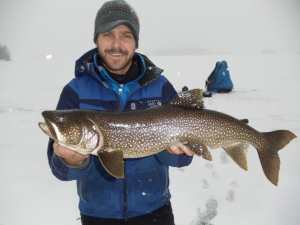Blake with a very nice winter Lake Trout