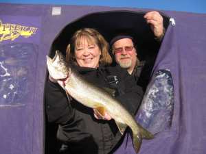 Ward and Crystal winter 2012 Lake Trout fishing